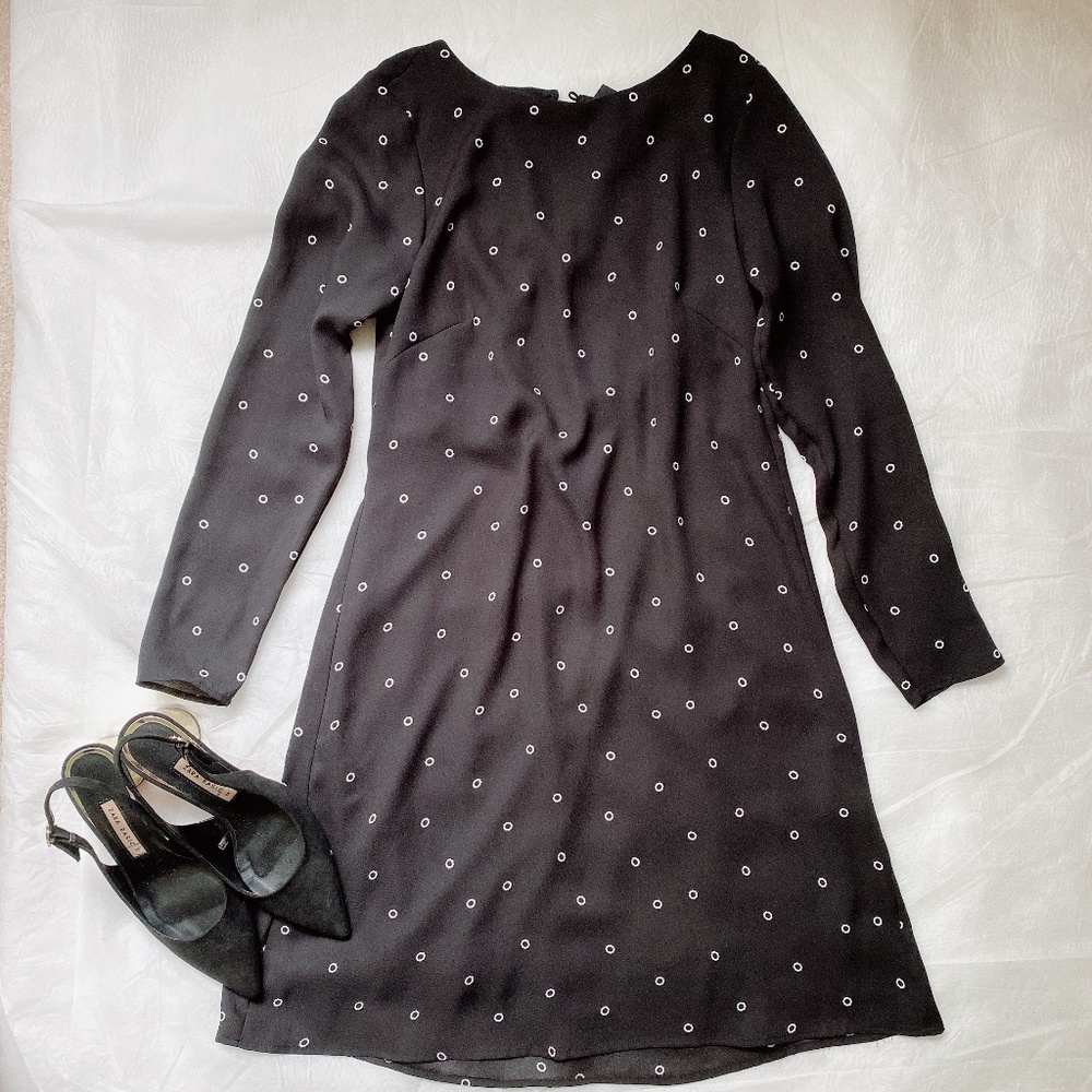 H&M Polka Dot Style Long Sleeve Dress Size 2 (EUC)